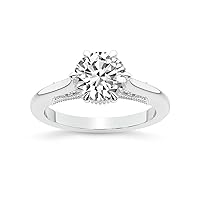 FRIENDLY DIAMONDS 1 Carat - 5 Carat | IGI Certified Lab Grown Diamond Engagement Ring | 14K Or 18K in White, Yellow Or Rose Gold |Esther Tacori Style Solitaire Diamond Ring | FG-VS1-VS2 Quality