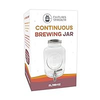 Cultures for Health Continuous Kombucha Brewing Jar with Spigot | 5 Liter Glass Jar with Spout for DIY Fermentation | Long Term Kombucha SCOBY Hotel Jar | Daily Kombucha Tea Probiotic Drink Dispenser