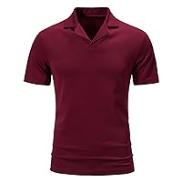 Men's Golf Shirts Short Sleeve Dry Fit Polo Shirts Fashion Solid Color Outdoor Sports T-Shirts Blouse for Men