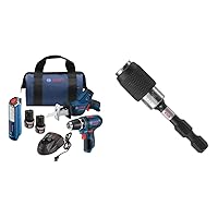 BOSCH Power Tools Combo Kit GXL12V-310B22-12V Max 3-Tool Set with 3/8 In. Drill/Driver, Pocket Reciprocating Saw and LED Worklight&BOSCH ITBHQC201 2 1/4