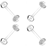 Tongue Ring Retainer Body Jewelry Piercing 4 Pack 14g Clear Bioflex Tongue Ring Retainer Body Jewelry Piercing with No-ceum Half Ball 14 Gauge 5/8