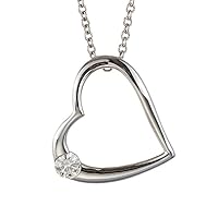 0.25ct Brilliant Round Cut, VVS1 Clarity, Moissanite Diamond, 925 Sterling Silver, Heart Pendant Necklace with 18
