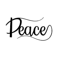 Peace Wall Art Decal Modern Cursive Word Art Black Letters Doors Wall Decal Vinyl Wall Art Murals Quotes for Classroom Restaurant Playroom Wall Decoration 18in