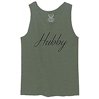 VICES AND VIRTUES Letter Printed Hubby Couple Wedding Wifey Matching Groom Men's Tank Top