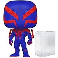 POP Marvel: Spider-Man: Across The Spider-Verse - Spider- Man 2099 Funko Vinyl Figure (Bundled with Compatible Box Protector Case), Multicolor, 3.75 inches