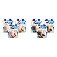 Atkins Strawberry Protein Shake & Dark Chocolate Royale Protein Shake, 15g Protein, Low Glycemic, 2g Net Carb, 1g Sugar, Keto Friendly, 12 Count