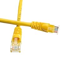 35 Foot Yellow Cat6a Ethernet Patch Cable, Snagless/Boot with RJ45 Connector, 500 MHz, 24 AWG, UTP(Unshielded Twisted Pair) Stranded Copper, Internet Patch Cable