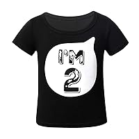 TiaoBug Toddler Kids T-Shirt Summer Baby Birthday Apparels Short Sleeve I'm 1 2 3 4 Age Tops Tees for Boys Girls Photography