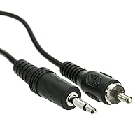 3.5mm Mono Male to RCA Male Cable, 3.5mm Audio Auxiliary Jack on One End and RCA Audio Jack on Other End, 6 Feet, Black
