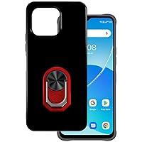 for Umidigi G5 Mecha Ultra Thin Phone Case + Ring Holder Kickstand Bracket, Gel Pudding Soft Silicone Phone 6.60 inches (RedRing-B)