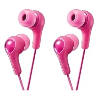 JVC Gumy in Ear Earbud Headphones, Powerful Sound, Comfortable and Secure Fit, Silicone Ear Pieces S/M/L - HAFX7P Pink, 1 Count (Pack of 2)