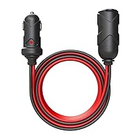 NOCO GC019 15A 14AWG 12V Adapter, Heavy-Duty Cigarette Lighter Plug, and Male to Female Socket With 12-Foot Extension Cord