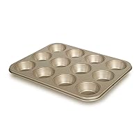Glad Muffin Pan Nonstick - Heavy Duty Metal Cupcake Tin with Round Baking Cups, 12-Cup