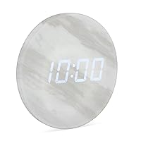 Minimalist LED Digital Wall Clock – USB Powered | Marble Style | 12/24 Hour, Night Mode, Silent Clock | Aesthetic Room Decor for Kitchen, Living Room, Bedroom, Classroom, Office (9 in)