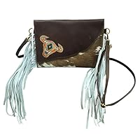 Geunine leather Crossbody Sling bag for Women Casual Party Bag Purse with Shoulder Strap (Brown)