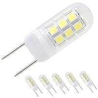 LED G8 Light Bulb GY8.6 Base Bulb Dimmable 3W Led 120V 20W 35W Halogen Replacement Bulb for Under Counter Kitchen Lighting, Under-Cabinet Light, Puck Light 5-Pack (Daylight White)