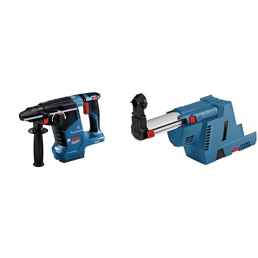 BOSCH GBH18V-24CN 18V Brushless Connected SDS-plus® Bulldog™ 1 In. Rotary Hammer (Bare Tool) + BOSCH GDE18V-16 SDS-plus Dust Collection Attachment Bundle Kit