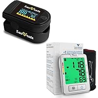 Zacurate 500C Elite Fingertip Pulse Oximeter and Vaunn Blood Pressure Monitor Machine Bundle