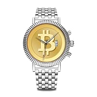Luxury Watch Brand Popular Elegant Watch Brand Popular Men's Watch Personality Pattern Watch 446. Bitcoin Watch, Silver, Bracelet Type