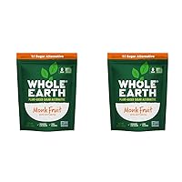 WHOLE EARTH Monk Fruit Sweetener with Erythritol, Plant-Based Sugar Alternative, 12 Ounce Pouch (Pack of 2)