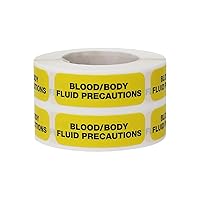 Blood/Body Fluids Precautions Medical Healthcare Labels, 0.5 x 1.5