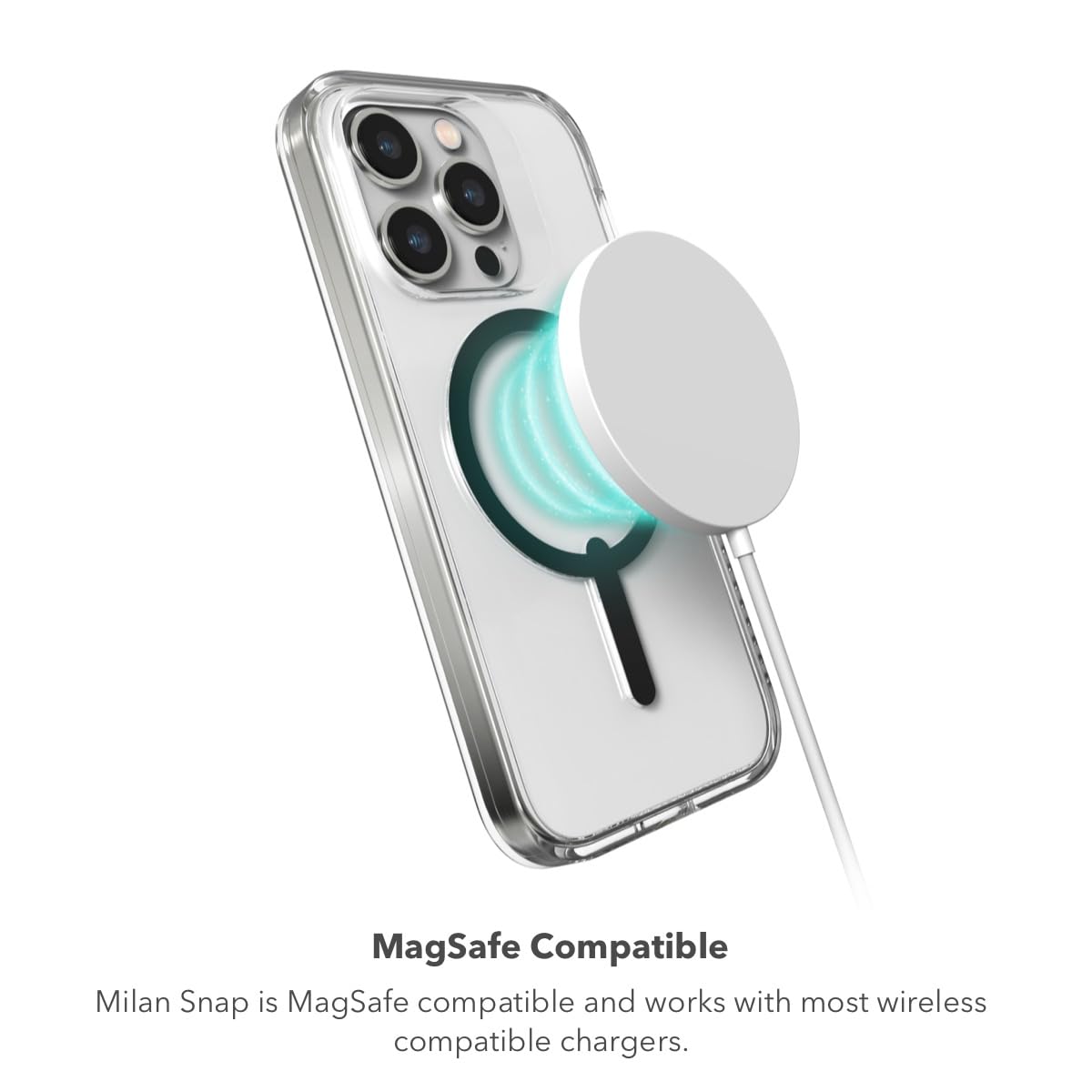 ZAGG Milan Snap iPhone 15 Pro Max - Drop Protection (13ft/4m), Durable Graphene Phone Case, Anti-Yellowing & Scratch-Resistant, Wireless Charging MagSafe Case, Ocean