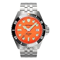Cestrian Dive Series ‘Tiger’ Orange Dial Black Ceramic Bezel Steel Bracelet Automatic 300M Mens Watch