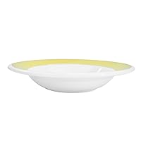 CAC China R-125-YELLOW Rainbow Rolled Edge 12-3/4-Inch Yellow Stoneware Pasta Bowl, 30-Ounce, Box of 12