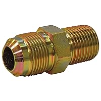 Eastman 5/8 Inch OD Flare x 1/2 Inch MIP Gas Fitting Adapter for Natural Gas and Liquid Propane, Zinc Plated Steel, 62730B