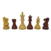 Wooden Staunton chess pieces - 3.75 inches king- Boxwood and Honeywood -Weighted wood