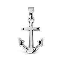 WithLoveSilver 925 Sterling Silver Classic Plain Charm Anchor Pendant