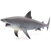 Gemini&Genius Great White Shark Toy for Kids, Realistic Shark Action Figure Toy, Ocean Shark Gift and Play Toys for Kids Birthday Party, Baby Shower Cake Topper, Bath Toy, Swimming Toy