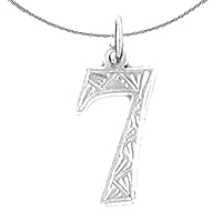 Gold Number Seven | 14K White Gold Number Seven, 7 Pendant with 18
