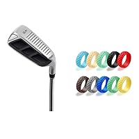 Black Golf Chipper Wedge 45 Degree & Golf Silicone Rings 11 Pack,Bundle of 2
