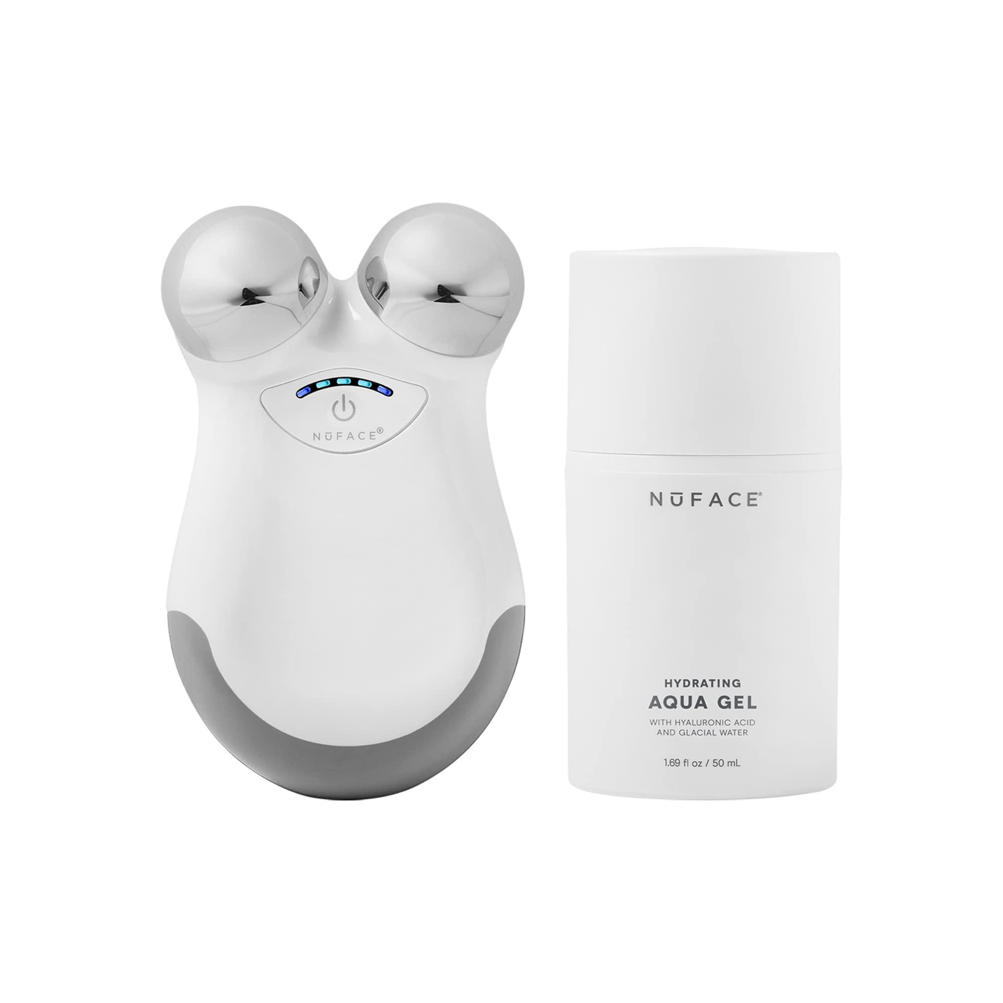 NuFACE Mini Starter Kit. Mini Microcurrent Facial Toning Device with Hydrating Aqua Gel Activator 1.69 Fl Oz