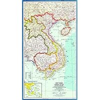 National Geographic: Vietnam, Cambodia, Laos and Eastern Thailand 1965 - Historic Wall Map Series - 11.25 x 20.5 inches - Paper Rolled