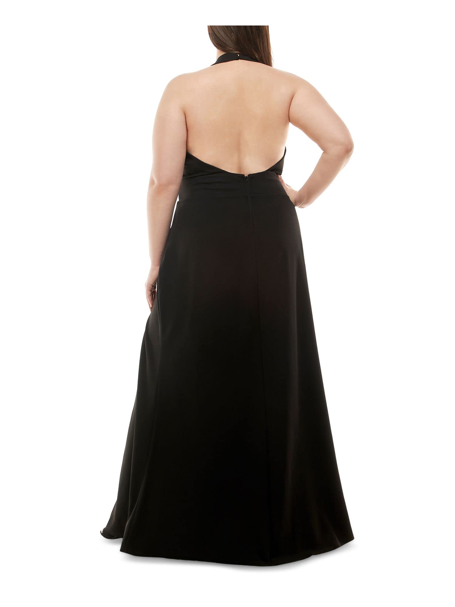 Speechless Womens Plus Keyhole Neckline Full Length Evening Dress Black 16W