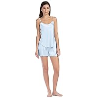 Fishers Finery Women's 100% Mulberry Silk Cami Boxer Pajama Set - IMPROVED FIT