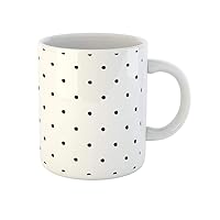 Coffee Mug Abstract Polka Dot Pattern Cute Messy Black and White 11 Oz Ceramic Tea Cup Mugs Best Gift Or Souvenir For Family Friends Coworkers