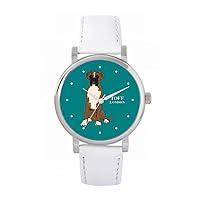 Ladies Brown and White Boxer Dog Watch