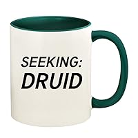 Seeking: Druid - 11oz Ceramic Colored Handle and Inside Coffee Mug Cup, Green