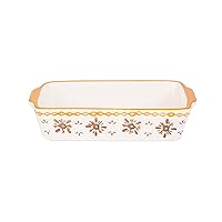 Ceramic Baking Dish Roasting Lasagna Pan Rectangular Dish Bakeware Pan with Handle Oven Kitchen Baking Tool Individual Lasagne Pan Deep (Color : H) (Brass)