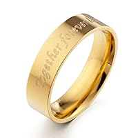 Gemini Custom Flat Court 18K Gold Filled Anniversary Wedding Titanium Ring width 4mm Valentine's Day Gift