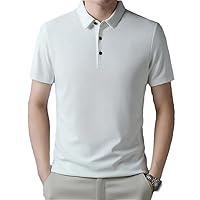 Men's Solid Short Sleeved Polo Shirt Button Down Shirt Comfortable Top