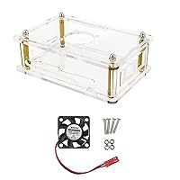 Acrylic Case + Cooling Fan Enclosure Box Protective Shell Cover for Orange Pi 5