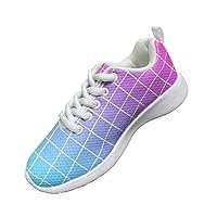 Children's Sneakers Cool Gradient Grid Printed Shoes EVA Insole Comfortable Soft Jogging Sneakers Outdoor Sports