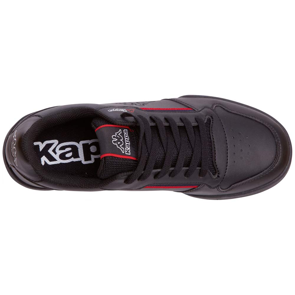 Kappa MARABU Sneaker für Frauen & Männer | Damen & Herren Sportschuhe mit Kappa-Logoprägung und farbigen Applikationen | pflegeleichte Begleiter zu vielen Outfits | schwarz & weiß, Größen 36 - 47