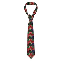 Portuguese Flag Print Men'S Skinny Tie Necktie,Great Weddings, Groom, Groomsmen, Missions, Dances, Gifts.