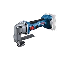 Bosch Professional Cordless Metal Shear GSC 18V-16 E (Power of 700W, 156-mm Grip Size, brushless Motor Technology, Without Batteries and Charger, in Cardboard Box), Blue, (0601926300)