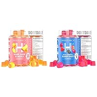 Health By Habit Hair, Skin and Nails (60 Gummies) 2500mcg Biotin + Sleep (60 Gummies) 5mg Melatonin Supplement Bundle